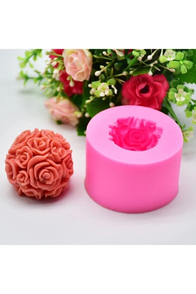 HogART Design 3 cm Çiçek Gül Topu Silikon Kalıp ürün görseli 1