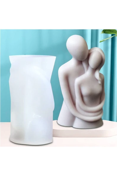 HogART Design Sarılan Mutlu Çift Silikon Mum & Kokulutaş  Kalibi ürün görseli 1