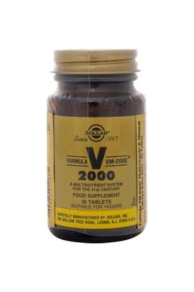 Solgar Formula Vm-2000 Multivitamin Ve Mineral 30 Tablet ürün görseli 1