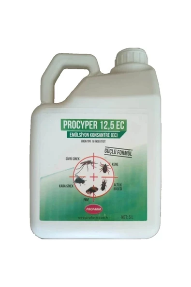 Profarm Procyper 12,5 Ec 5 Lt Genel Haşere Ilacı ( Bit,pire,kene,kalöriferler Böceği,sivrisinek,karasinek ürün görseli 1