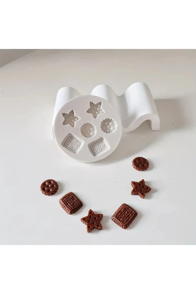 HogART Design Mini Bisküvi Şekilli Mum Sabun & Kokulutaş Silikon Kalıp Model 2 ürün görseli 1