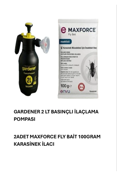 ARTI İLAÇLAMA 2 adet Fly Bait 100 Gr Kara Sinek ilacı ve 2 Lt Gardener Basınçlı İlaçlama Pompası ürün görseli 1