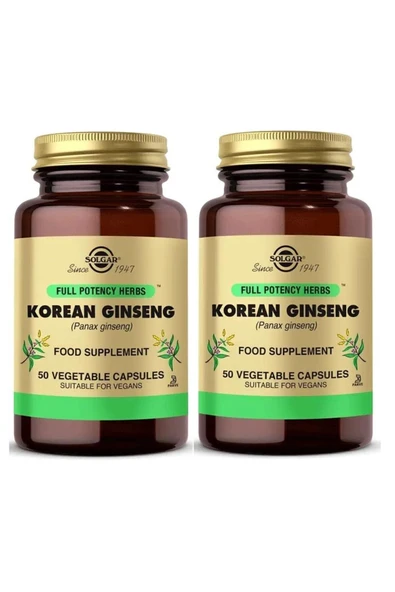 Solgar Korean Ginseng 50 Kapsül 2 Adet ürün görseli 1