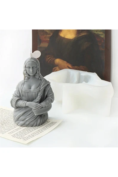 HogART Design Mona Lisa Beton Mum & Kokulutaş Silikon Kalıp ürün görseli 1