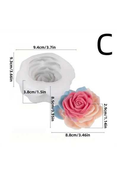 HogART Design Gül Şekilli Silikon Kalıp - Resim 2