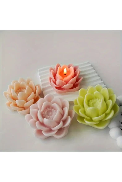 HogART Design Lotus mum ( Model 2 ) Mum Beton & Kokulutaş Silikon Kalıp ürün görseli 1