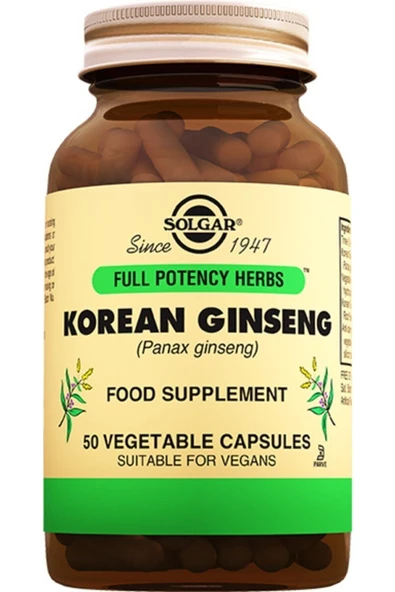 Solgar Korean Ginseng 50 Kapsül (GİNSEG) ürün görseli 1