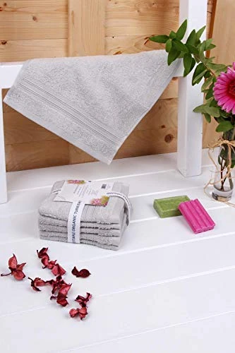 Baveno İndigo Ağacı Bitkisel Organik Boyama 6'lı 33x33 Havlu Gri ürün görseli 1