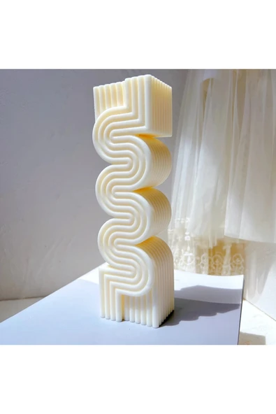 HogART Design Küçük Boy Dekoratif Wave Mum Silikon Kalıp ürün görseli 1