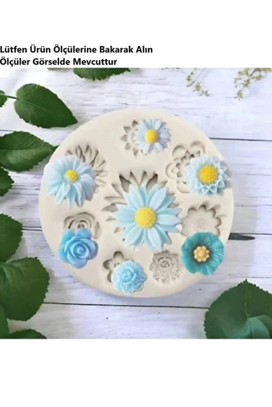 HogART Design 7' li  Çok Çeşitli Çiçekler Silikon Mum Kalıp ürün görseli 1