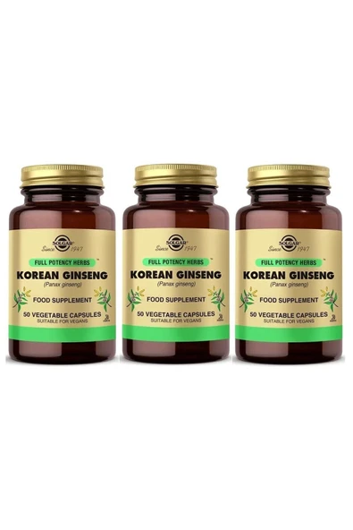 Solgar Korean Ginseng 50 Kapsül 3 Adet ürün görseli 1