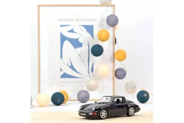 Norev 187340 1/18 Porsche 911 Carrera 4 Targa 1991 Blue Metallic ürün görseli 1