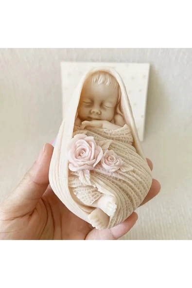 HogART Design Bebek Mum Kokulutaş & Beton Silikon kalıp ürün görseli 1