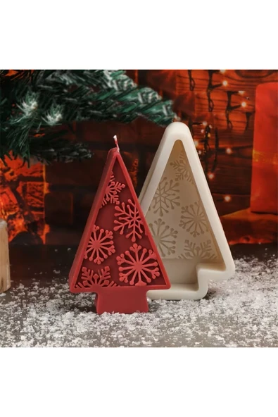 HogART Design Çam Ağaci 2 Boyut ( Model 1 ) Mum Beton & Kokulu Taş Silikon Kalıp ürün görseli 1