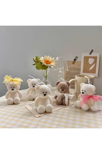HogART Design Sevimli Ayı Silikon Mum Kalıbı - Resim 3