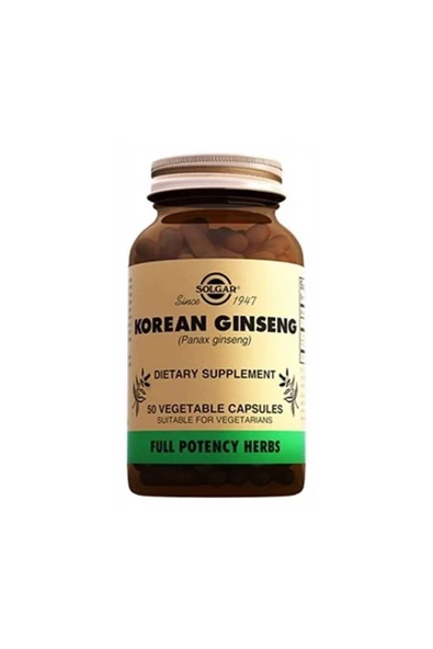 Solgar Korean Ginseng 50 Kapsül ürün görseli 1