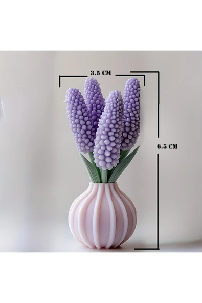 HogART Design Lavanta Vazo Silikon Mum Sabun & Kokulutaş Silikon Kalıp ürün görseli 1