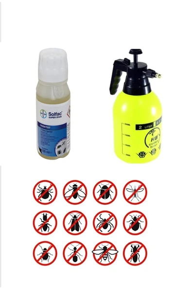 Bayer Tüm Uçan Ve Yürüyen Haşerelerde Etkili Bayer Solfac Süper Ec25 100Ml+ 2 Lt İlaçlama Pompası ürün görseli 1