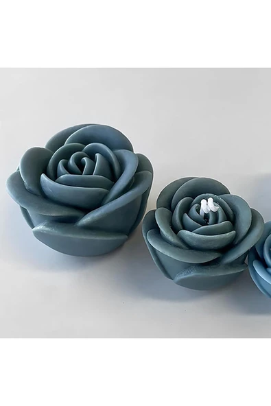 HogART Design Büyük Boy Gül Şekilli Mum Sabun & Pasta Silikon Kalıp ürün görseli 1