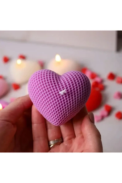 HogART Design Küçük Kalp Şekilli Mum Sabun & Beton Silikon Kalıp ürün görseli 1