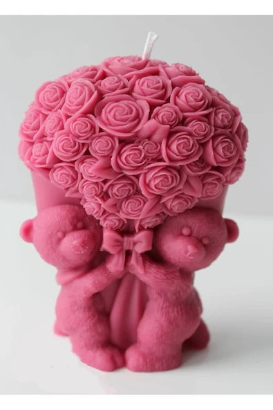 HogART Design Gül Demet'i Tutan Ayıcıklar Mum Sabun & Kokulutaş Silikon Kalip ürün görseli 1