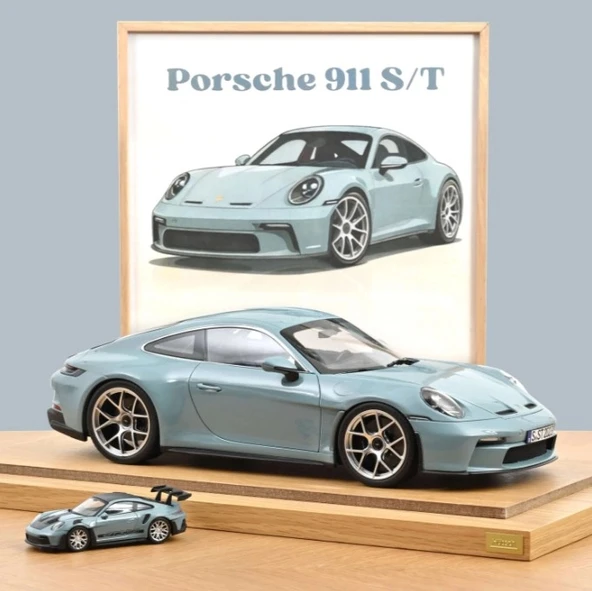 Norev 127550 1/12 Porsche 911 S/T 2023 Meissen Blue ürün görseli 1