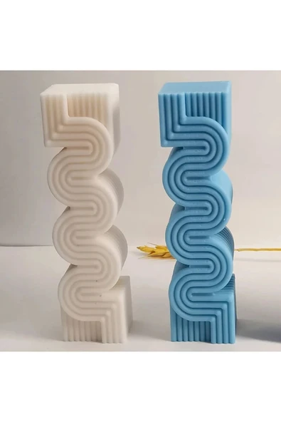 HogART Design Orta Boy  Dekoratif Wave Mum Silikon Kalıp ürün görseli 1