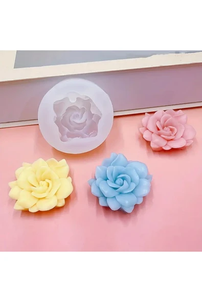 HogART Design Gül Çiçeği Mum Sabun & Beton Silikon Kalıp ürün görseli 1