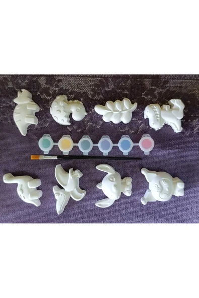 kraterya home 8 Adet 3D figür taş boyama,kendin yap,boyama etkinliği ürün görseli 1