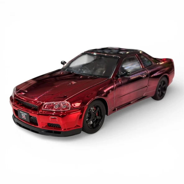 Hobbiez World 1/24 Nissan GTR R34 - Metallick Red/Black ürün görseli 1