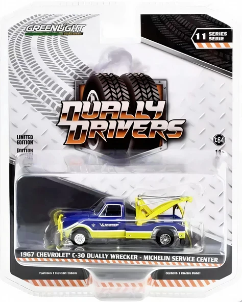 Greenlight 1:64 Dually Drivers Series 11 Michelin Service Center - 1967 Chevrolet C-30 Dually Wrecker 46110-A ürün görseli 1