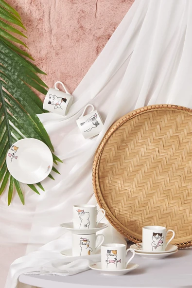 Karaca Kedili 6 Kişilik Kahve Fincanı Takımı 80 ml ürün görseli 1