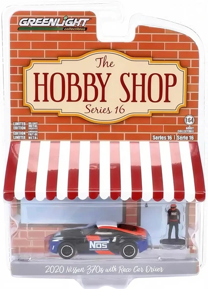 Greenlight 1/64 The Hobby Shop Series 16- 2020 Nissan 370z with Race Car Driver 97160-F ürün görseli 1