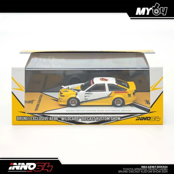 Inno 1/64 Toyota Sprinter Trueno AE86 Brunei Diecast Kustom Show 2024 IN64-AE86T-BDKS24 ürün görseli 1