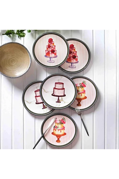 kraterya home 6 Kişilik Pasta, Servis, Sunum Tabağı Kutlama ürün görseli 1