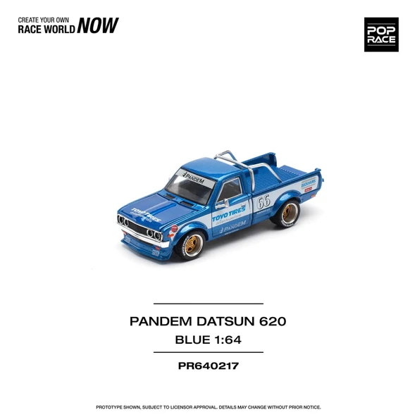 Pop Race 1/64 Pandem Datsun 620 Blue ürün görseli 1