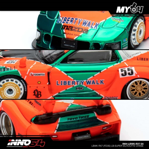 PTTAVM: 1:64 INNO64 LBWK RX7 (FD3S) LB-Super Silhouette Chase