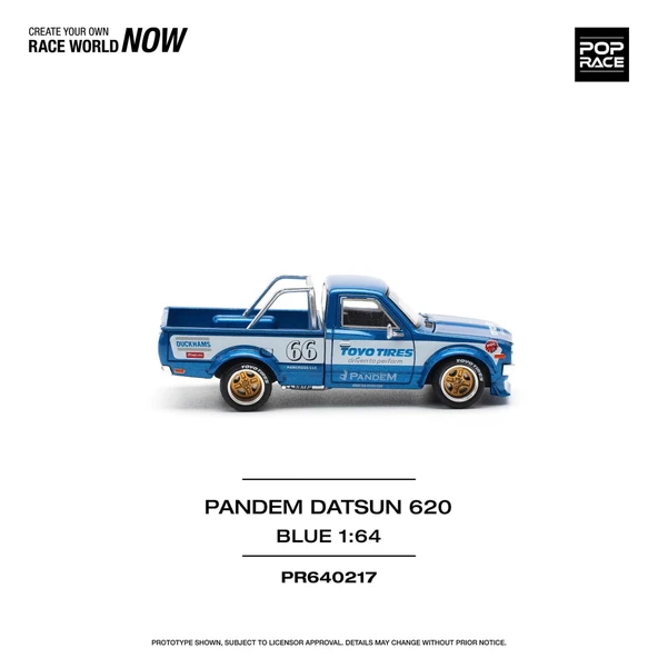 Pop Race 1/64 Pandem Datsun 620 Blue - Resim 4