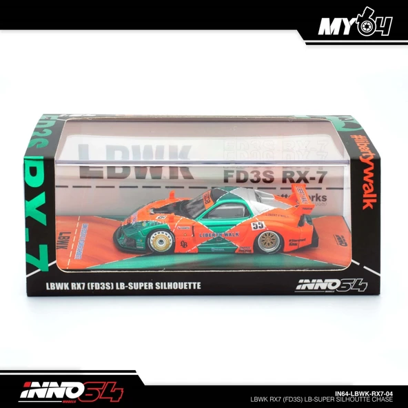 1:64 INNO64 LBWK RX7 (FD3S) LB-Super Silhouette Chase ürün görseli 1