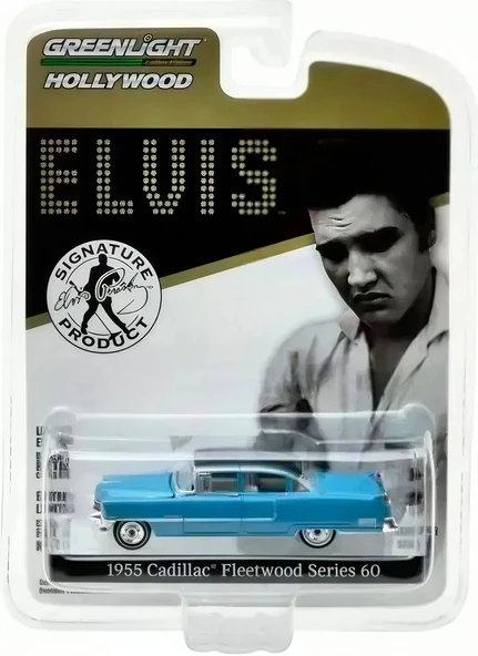Greenlight 1/64 Hollywood Series 16 - Elvis Presley (1935-77) - 1955 Cadillac Fleetwood Series 60 "Blue Cadillac" ürün görseli 1