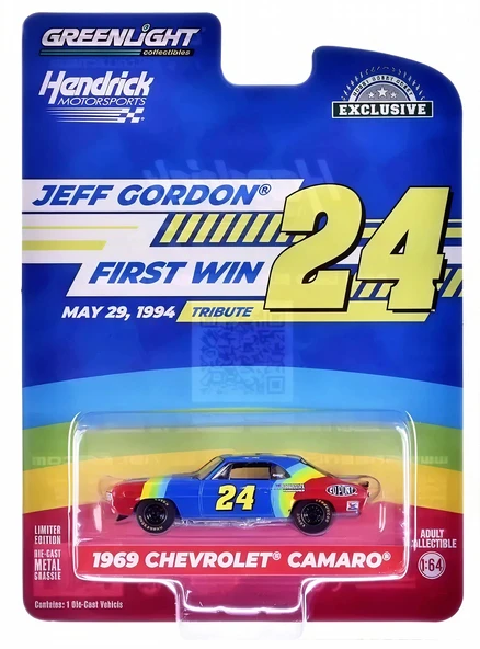 Greenlight 1/64 1969 Chevrolet Camaro - Jeff Gordon / Hendrick Motorsports First Win Tribute - May 29, 1994 - Charlotte, ürün görseli 1