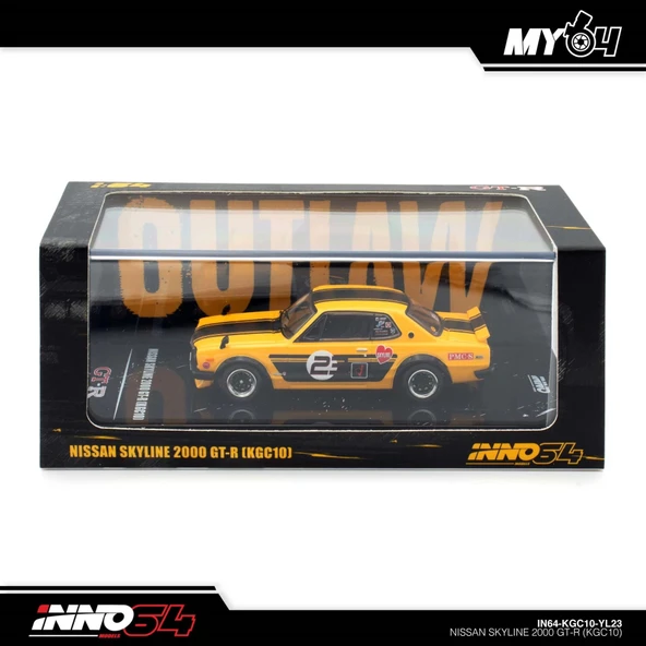 Inno 1/64 NISSAN SKYLINE 2000 GT-R (KPGC10) IN64-KPGC10-YL23 ürün görseli 1