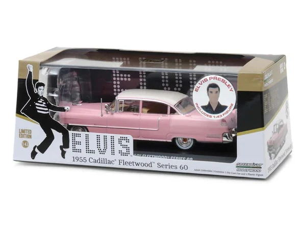 Greenlight 1/43 Elvis Presley (1935-77) - 1955 Cadillac Fleetwood Series 60 "Pink Cadillac" with Elvis Presley Figure ürün görseli 1