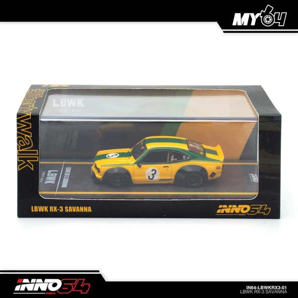 Inno 1/64 LBWK MAZDA RX3 SAVANNA IN64-LBWKRX3-01 ürün görseli 1