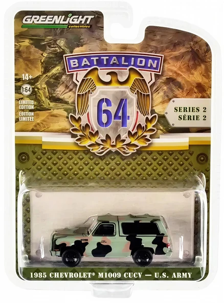Greenlight 1/64 1985 Chevrolet M1009 CUCV Camouflage "U.S. Army" 61020-E ürün görseli 1