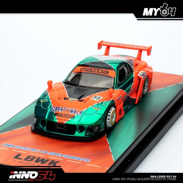LBWK FD3S RX-7 ミニカー 1:64チェイスとノーマル2台セット PTTAVM: 1:64 INNO64 LBWK RX7 (FD3S) LB-Super Silhouette Chase