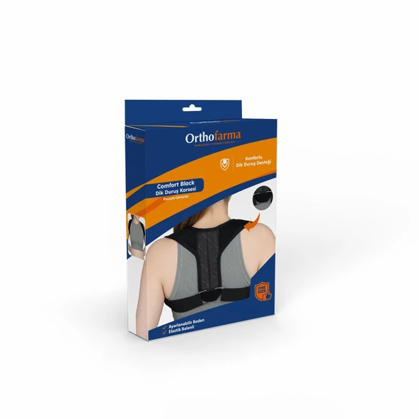 Orthofarma Dik Duruş Korsesi Comfort Black Bedensiz ürün görseli 1