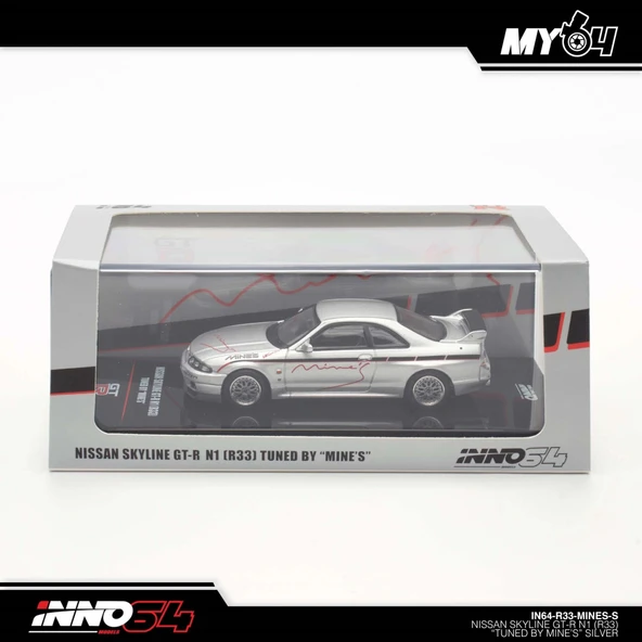 Inno 1/64 Nissan Skyline GT-R N1 (R33) "Tuned by Mine's" Silver ürün görseli 1