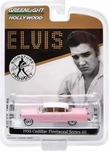 Greenlight 1/64 Hollywood Series 14 - Elvis Presley (1935-77) - 1955 Cadillac Fleetwood Series 60 "Pink Cadillac" ürün görseli 1