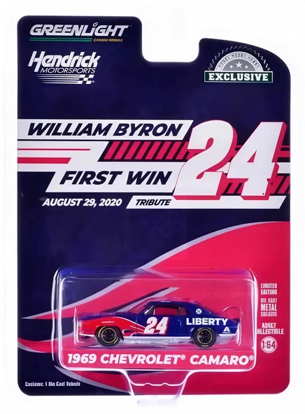 Greenlight 1/64 1969 Chevrolet Camaro - William Byron / Hendrick Motorsports First Win Tribute August 29, 2020 - Daytona ürün görseli 1